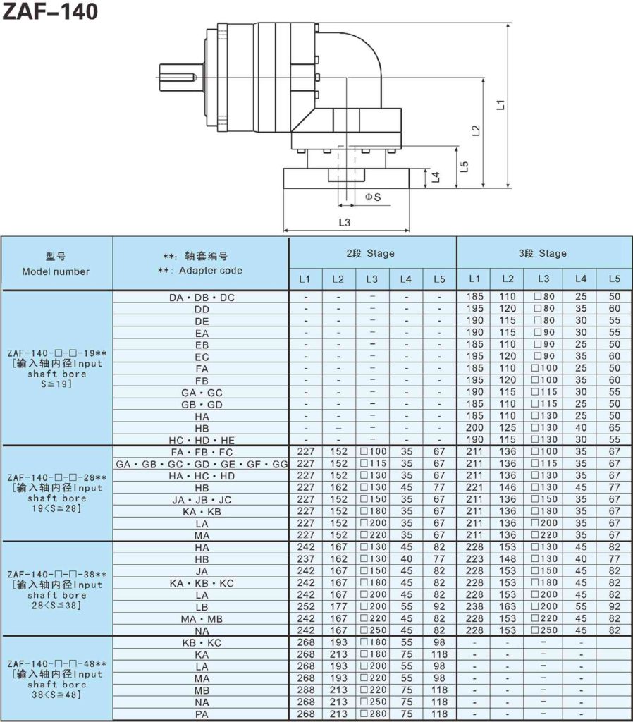 90 degree gear reducer drawing