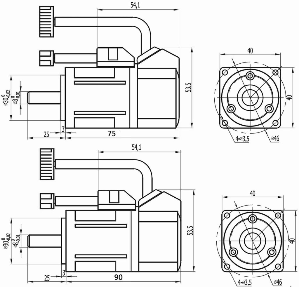 screw thread shaft servo motor