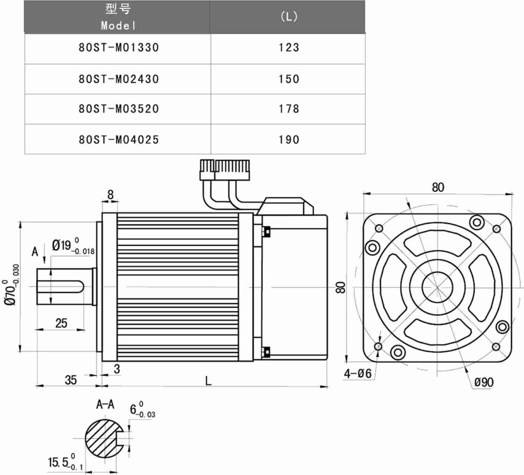 motor servo drawing