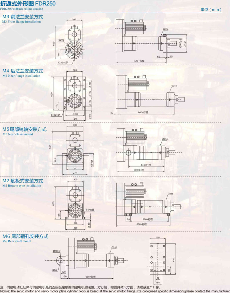 electric cylinder actuator outline diamension