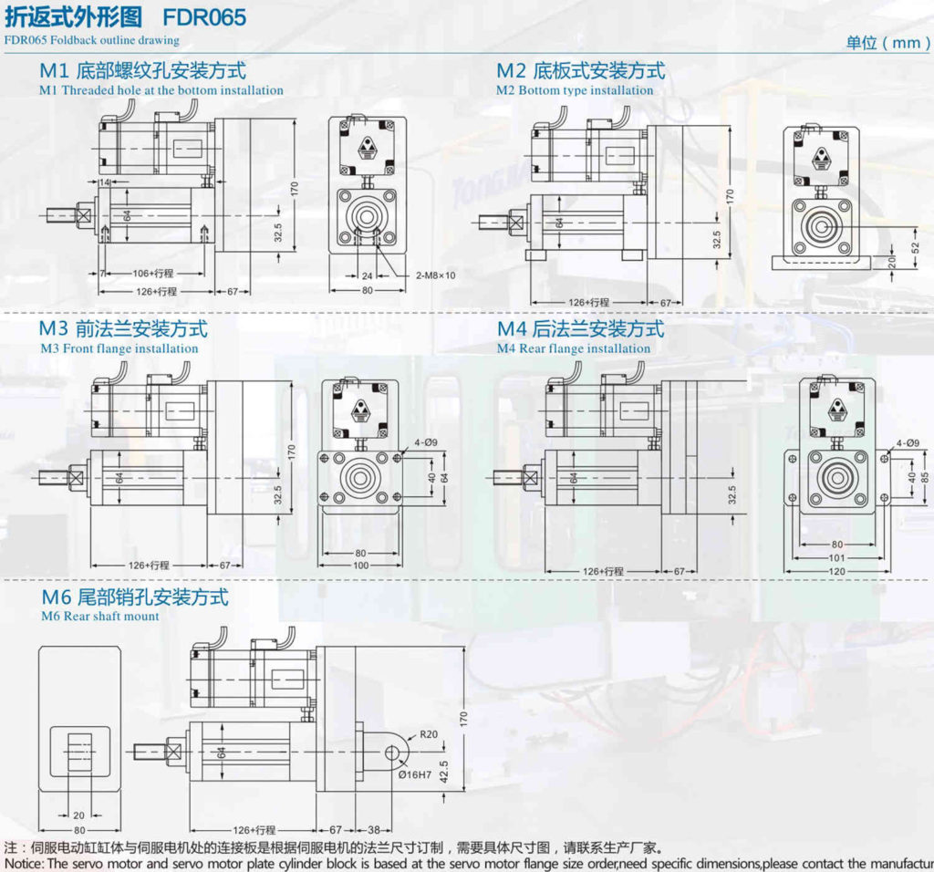 electric servo cylinder fold back type