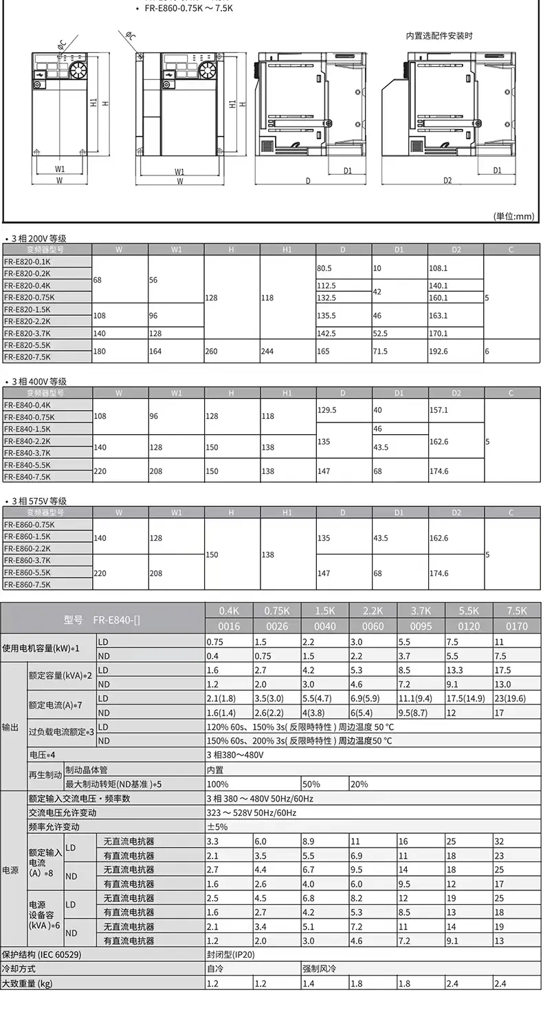 Mitsubishi E800 manual data sheet
