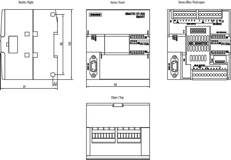 6ES7288-1CR20-0AA1 stock drawing