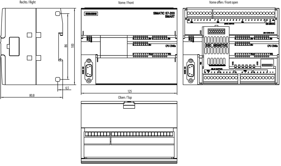 6ES7288-1CR40-0AA0 size drawing
