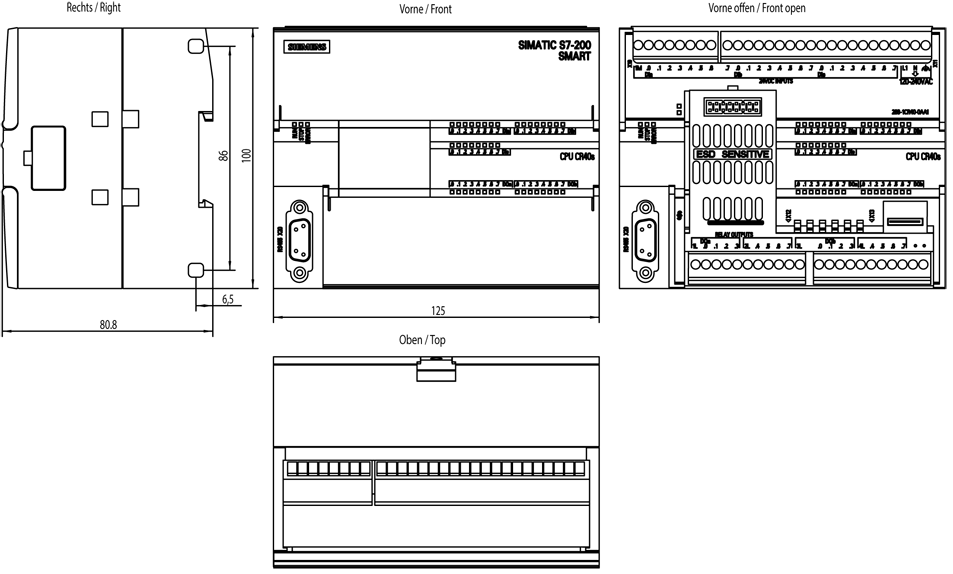 6ES7288-1CR40-0AA1 drawing