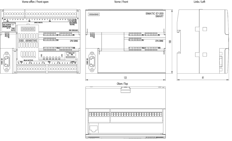 6ES7288-1SR40-0AA1 drawing