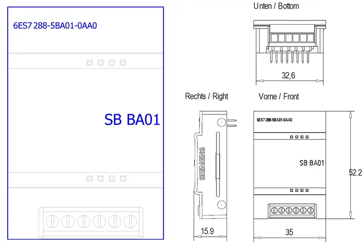 6ES7288-5BA01-0AA0 dimension
