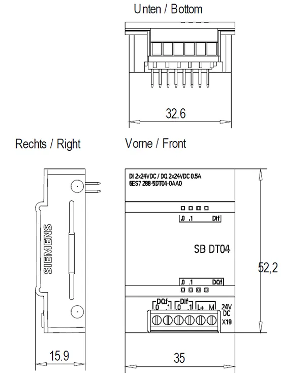 6ES7288-5DT04-0AA0 layout drawing