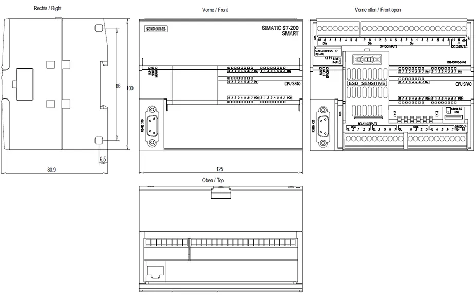 6ES7288-1SR40-0AA0 drawing