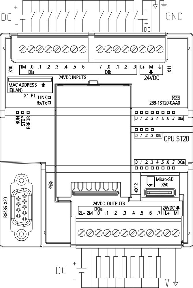 6ES7288-1ST20-0AA0 io diagram