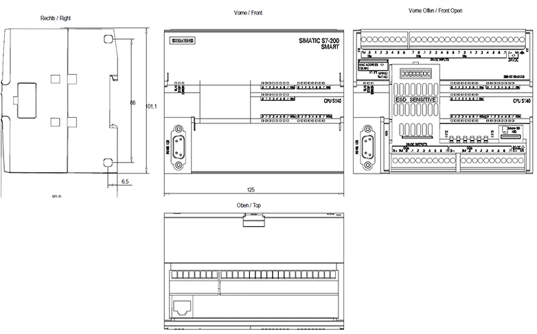 6ES7288-1ST40-0AA0 s7-200 drawing